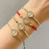 Charm Bracelets Fashion Zircon Bangle For Women Boho Vintage Gold Color Chain Handmade Bracelet Statement Jewelry Gift