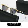 Lunettes de soleil designer 2024 Nouveau cadre en métal Métrole Miroir plat pour hommes Croix Business Glasshes peut être équipé de myopie anti-bleu Light