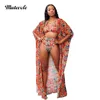 Женские купальные костюмы Mutevole Summer Beach Print 3 Piece Bikini Set Women Три купальника с коротким рукавом с коротким рукава