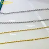 Partihandel Pris Solid Silver smycken 1,2 mm 1,3 mm 2mm 3mm 4mm Guldpläterad halsband 925 Sterling Silver Rope Chain