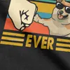 Herr t-shirts herr t-shirt den bästa corgi fadern rolig corgi ägare cool bomull t-shirt hund djur t-shirt rund nackkläder gåva kreativitetxww