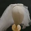 Jóias de cabelo de casamento tule curto véu de noiva barato com pente 2021 Acessórios de casamento de venda mariage 2 camadas caldo de marfim branco simples para mulheres