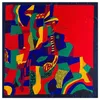 Европа 90 -сантиметровый весенний классик Пикассо геометрическая масляная живопись Женская полиэфирная шелковая аксессуары Большой квадратный шарф головка 240417
