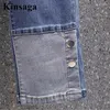 Botón de jeans para mujeres Poschwork esposado 4xl Summer Streetwear STRING Capris Indie Estética Pantallas de mezclilla de cintura alta