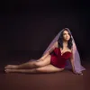 マタニティドレス妊婦からセクシーな肩の写真タイトな衣服弾性ベルベットレディース写真