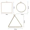 Decorative Figurines 3PCS Nordic Style Simple Floral Hoop Round Triangle Square DIY Wire Wreath Frame Home Decor Crafts Plant Container