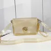 Luxury Designer Jelly Tabby Bag Pvc Women Candy Colored Transparent Crossbody Bag Letter Flap Pushlock Closure Shoulder Bag Handbag Green Pink Gold Purse