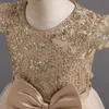 Vestidos de menina Vintage Girls Princess Dresses Teen Girls Bordery Lace Dress Luxury Summer Kids Garotas Festa de Vestido Longo de Vestido Longo 10 12 anos