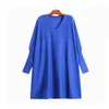 Robes décontractées Superaen 2024 Robe surdimensionnée en V Elegant Automne et Hiver Women's Color Long Pull
