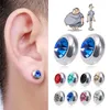 Stud 1Pair Magnetic Slimming Magnet Earring for Women Men Weight Loss Rhinestone Stainless Steel Ear Studs Health Non Pierced Jewelry d240426