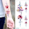 Tatuering överföring sexiga kvinnor tillfälliga tatueringar realistiska lotus rose blomma tatuering klistermärke vattentät henna kroppskonst falsk tatoo makeup dekaler 240426