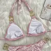 Articles de maillots de bain pour femmes mode 2024 Summer Casual Bikini Set Velvet Bandage Bandage Diamants Suite des maillots de bain tendance 11xx9157
