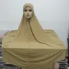 Muzułmański hidżab duży 120*110 cm Islamski turban arabski Instant Oversize Kolor Solidny Kolor Długie chusty głowy dla kobiet 240416