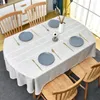 Tischtuch hochwertiges Luxus -Baumwollwäsche Melange Spitze Selvage Stickerei Dicke El Hochzeit Dining Oval Cover