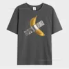 Camisetas masculinas de banana engraçada impressão gráfica vintage masculino algodão casual de gola curta