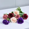 Dekorativa blommor 10st Black Roses Artificial Fake Silk Realistices Bouquet med långa stjälkar för bröllopshomeparty