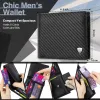 Sac à main portefeuille Teehon pour hommes en fibre de carbone en cuir de mode Business RFID Blocking Bifold Pocket Pocket Men's Wallet