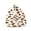 Dog Apparel Leopard Print Hat Fashionable Pattern Winter Soft Comfortable Pet Supplies For Dogs Cats Puppies Warm