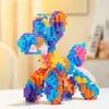 Transformatiespeelgoed Robots kleurrijke ballonhond miniatuur bouwstenen schattige diermodellen voor desktop decoratie kinderen diy assemblage bouwsteen speelgoed h