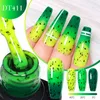 MEET ACROSS 7ML Green Eggshell Thermal Gel Nail Polish 3 Layers Color changing UV Varnish Glitter Semi Permanent Nails Art 240425