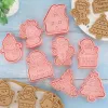 Formar 8st/Set Christmas Biscuit Mögel Santa Snowman Tree Elk Söt mönster Cookie Stamp Tryck Fondant Sugarcraft Baking Tools