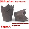 Stampi 50pcs/set di tazze da forno usa e getta tazze di carta per torta cupcake cupcake decorazione di strumenti da forno