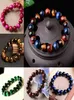 Natural Multicolor Tigers Eye Round Edelsteinperlen Armband 75039039 AAA5626742