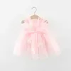 Abiti da ragazza Dress per ragazze estate bambina da 0 a 3 anni 3d brow perla per perla solido in maglia vestito principessa