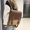 Sırt çantası tiki tarzı retro deri kadın iki parçalı set büyük kapasiteli seyahat ortaokul öğrenci okul çantası