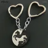 Keychains 1 Pair Horse Matching Puzzle Keychain Animal Stainless Steel Couple Lover Key Chain Ring Purse Bag Backpack Charm Accessories