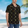 Chemises décontractées pour hommes Dot Gold Hawaiian Chemit Men de plage Cross Cross Dots Imprimez les manches courtes de conception de style rue Nouveauté surdimension