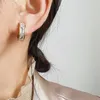 Stud Earrings Fashion Simple Zircon Female One-piece Mosquito Coil Ear Clip Without Hole Round