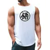 Débardeur pour hommes anime japonais wu police imprimé pour hommes vêtements de gym de gym de fitness single ensemble de séchage rapide