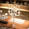 Candle Holders Transparent K9 Crystal Glass Holder 5-arms Stand 42.5cm Tall Wedding Event Candelabra Stick Home Decor