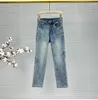 Jeans femminili donne pantalones dritte primavera estate pantaloni 2024 in alto in fila ad alta vita ricamato pantaloni ritagli di denim streetwear