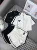 Women's Two Piece Pants designer Trendy 24 Spring New Triangle Outline Shirt Style Half sleeved Top with Shorts and Small Skirt Casual Fashion Set EYR1