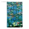 Shawls Blue green oil painting water lily natural silk scarf female wrap real silk scarves ladies summer autumn women shawl d240426