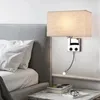 Wall Lamp Modern E27 With Switch El Bedside Fabric LED Reading Light Bedroom Study Nordic Home Decoration Lighting Fixtures