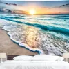 Tapestries The Blue Sea Tapestry Classic Landscape Tapestry Sunset Beach Pattern Beach Ocean Wave Home Decor Tapestry Tapiz Pared Tapices