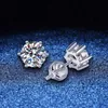 2023 Latest With GRA Certificate 6mm 1 Carat 925 Sterling Silver Earrings Women Moissanite Stud Earrings