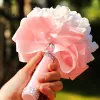 Rose Bridal Wedding Bouquet Wedding Decoration Crystals Artificial Flower Bridesmaid Bridal Hand Holding Brosch Flowers