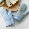 Nya 2st Microwave Glove Houshold Non-Slip Cotton BBQ Oven Mitts Baking Glyes Heat Resistant Kitchen Potholders Silikonugn Mitts för