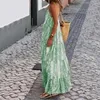 Casual Dresses Vacation Dress Bohemian Tie-dye Maxi With Low-cut Back Patchwork Hem Summer Beach Sundress For Women