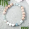 MG1055 Blau Aquamarin -Diffusor -Armband Heilungskristalle und Steine ätherische Ölschmuck Lava Perlen Edelstein Mala Yoga Drop -Entbindung Dhapg