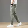 Herenbroeken lente en zomer katoenen heren broek modieuze klassieke geborstelde elastische taille jogging elastisch casual grijze vrachtwagen heren 28-38L2404