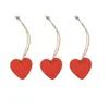 Party Decoration 10sts Red Wood Heart Chips Taggar för alla hjärtans dag Presentförpackning Form Wood Pendant DIY Crafts Supplies