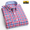 Męskie koszule bawełniane wiosna i jesień Oxford Tekstile Shirt Fashion Slim Fit Business Check Business