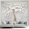 Wandteppiche elegante und modische Fantasieperlen und Diamanten Bouquet 3D -Style Tapestry Home Terrasse Wand Hänge Art Deco Aliving Room Mura