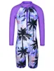 Kvinnors badkläder Baohulu Girls Swimsuit 3-10 år UPF 50 UV Sun Protective One Piece With Zipper Rash Guard Beachwear