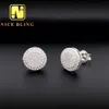 Najlepiej sprzedający się Instock Hip Hop 925 Srebrna lodowana biżuteria Studs VVS Moissanite Diamond Men Kolczyki